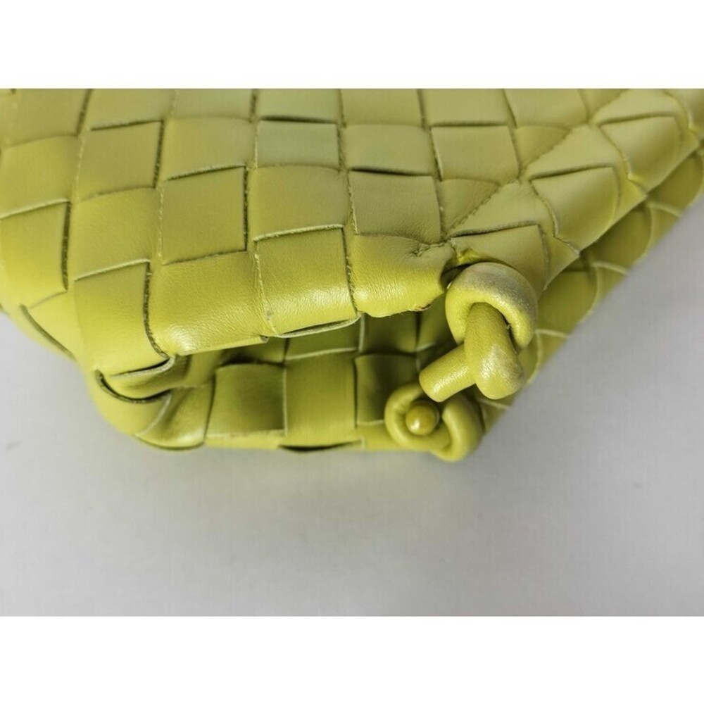 BOTTEGA VENETA Yellow Lambskin Leather Intrecciato Shoulder Bag - Picture 6 of 10